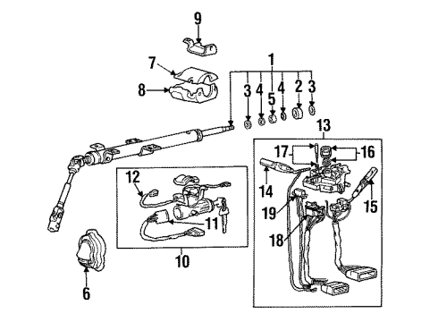 1995 Hyundai Elantra Steering Column, Steering Wheel & Trim SOLENOID Assembly-Key INTERMEDIATED Lock Diagram for 95860-25000