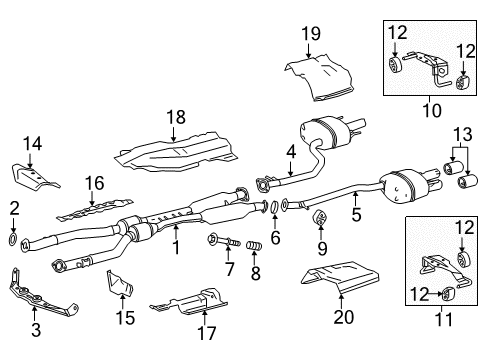 2020 Lexus RC F Exhaust Components Exhaust Tail Pipe Assembly Diagram for 17440-38140