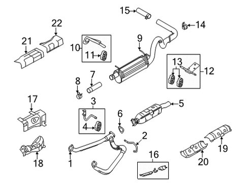 2016 Ford E-350 Super Duty Exhaust Components Intermed Pipe Clamp Diagram for 7C3Z-5A231-A