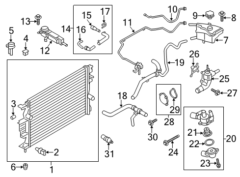 2020 Ford Fusion Powertrain Control Thermostat Cover Seal Diagram for BR3Z-8255-A