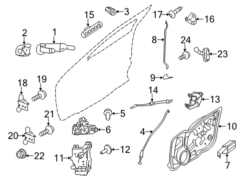 2010 Ford Fusion Front Door Handle, Inside Diagram for BE5Z-5422601-B