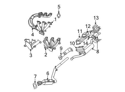 2009 Chrysler Town & Country Exhaust Components, Exhaust Manifold MUFFLER-Exhaust Diagram for 4877538AI