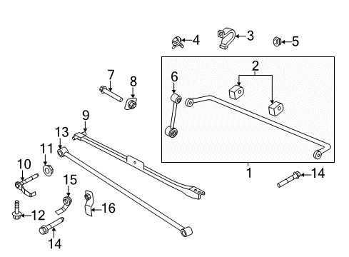 2014 Ford Mustang Stabilizer Bar & Components - Rear Stabilizer Bar Diagram for CR3Z-5A772-R
