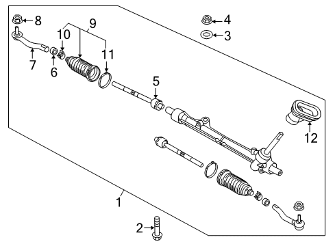 2014 Nissan Versa Note Steering Column & Wheel, Steering Gear & Linkage Socket Kit-Tie Rod, Outer Diagram for D8520-1HK0A