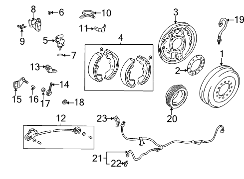 1999 Toyota Tacoma Anti-Lock Brakes ABS Sensor Wire Diagram for 89542-35050