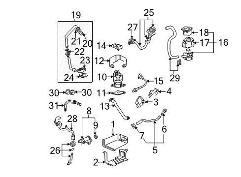2005 Cadillac DeVille Emission Components Air Injection Reactor Pump Diagram for 19260940