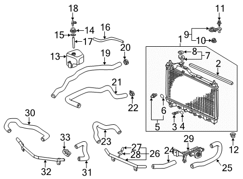 2008 Honda S2000 Radiator & Components Cap, Radiator (Denso) Diagram for 19045-RAA-003