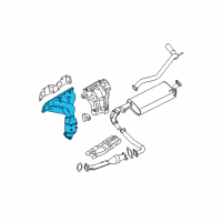 OEM Nissan Exhaust Manifold With Catalytic Converter Passenger Side Diagram - 14002-EA00A