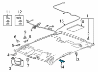 OEM GMC Dome Lamp Assembly Diagram - 84280792