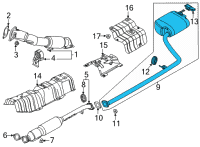 OEM Kia K5 Rear Muffler Assembly Diagram - 28710L3800