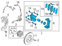 OEM Hyundai Kona Electric Brake Assembly-Front, RH Diagram - 58130-J9000