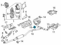 OEM Honda Rubber, Exhuast Mounting Diagram - 18215-TA0-A01