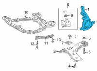 OEM Lexus NX350 KNUCKLE Sub-Assembly, St Diagram - 43201-42010