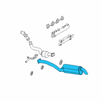 OEM GMC Sierra 2500 HD Classic Exhaust Muffler Assembly (W/ Exhaust Pipe & Tail Pipe) Diagram - 15229355