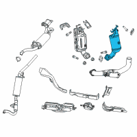 OEM Chrysler Exhaust Manifold And Catalytic Converter Diagram - 68036151AM