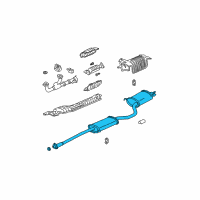 OEM Acura Muffler Set, Exhaust Diagram - 18030-S3V-A04