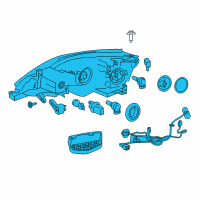 OEM Nissan Passenger Side Headlight Assembly Diagram - 26010-3YU0A