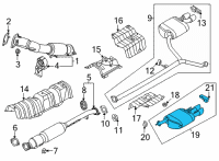 OEM Kia K5 Rear Muffler Assembly, Left Diagram - 28710L3900