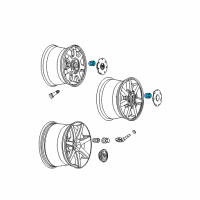 OEM Cadillac Wheel Nut Cap Diagram - 9598799