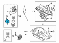 OEM Kia Cooler Assembly-Eng Oil Diagram - 264102M800