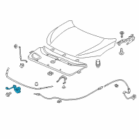 OEM Honda Civic Lock Assembly, Hood Diagram - 74120-TBA-A01