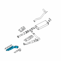 OEM Nissan Exhaust Manifold With Catalytic Converter Driver Side Diagram - 14002-7S00C