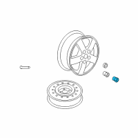 OEM Saturn Wheel Nut Cap Diagram - 9594434