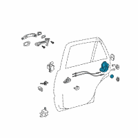 OEM Lexus Rear Door Motor Lock Assembly, Left Diagram - 69060-60091