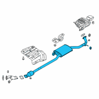 OEM Hyundai Santa Fe Center Muffler Complete Diagram - 28600-S2800