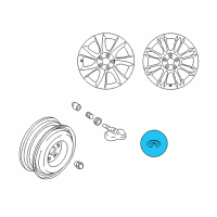 OEM Infiniti "18-inch, 9-spoke Aluminum-alloy Wheel". 18-inch, 9-spoke Aluminum-alloy Wheel 18 Center Cap Diagram - 40343-1VW5A
