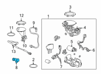 OEM Lexus Sensor, Vapor Pressure Diagram - 89461-48020