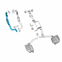 OEM 2020 Dodge Charger Front Catalytic Converter And Pipe Diagram - 68038393AJ
