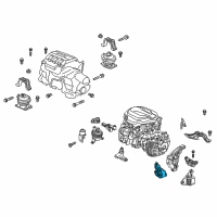 OEM 2020 Honda Odyssey Rubber Assembly, Transmission Mounting Diagram - 50850-THR-A02