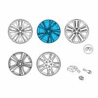 OEM Infiniti Q50 "17-inch, Split 5-spoke Bright Wheel (includes center cap)". Front / Rear 17 x 7.5 with 45mm offset (1-piece) Diagram - 999W1-J2017
