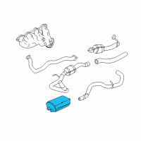 OEM Chevrolet Silverado 2500 HD Exhaust Muffler Assembly (W/ Exhaust & T/Pipe & 3Way Catalytic Converter Diagram - 88983235
