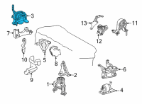 OEM Lexus NX250 Engine Mount Bracket Diagram - 1230525030