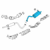 OEM Nissan Exhaust, Main Muffler Assembly Diagram - 20100-3SA1A