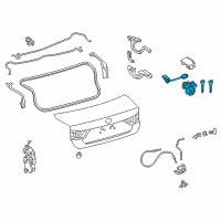 OEM Lexus IS300 Luggage Compartment Lock Cylinder & Key Set Diagram - 69055-30480