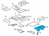 OEM Chevrolet Silverado Rear Cup Holder Diagram - 84505592