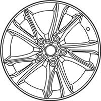 OEM Infiniti Q50 "17-inch, Split 5-spoke Bright Wheel (includes center cap)". Front / Rear 17 x 7.5 with 45mm offset (1-piece) - 999W1-J2017