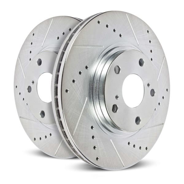 Power Stop PowerStop Evolution Performance Drilled, Slotted& Plated Brake Rotor Pair AR8358XPR