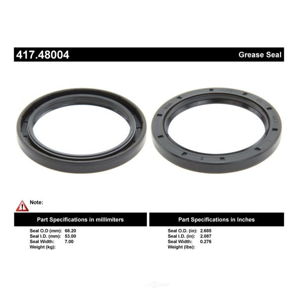 Centric Premium™ Front Outer Wheel Seal 417.48004