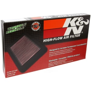K&N 33 Series Panel Red Air Filter （10.688" L x 5.188" W x 1.313" H) for Dodge - 33-2087