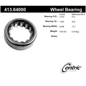 Centric Premium™ Rear Passenger Side Wheel Bearing for Chevrolet Nova - 413.64000