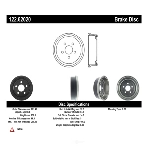 Centric Premium Rear Brake Drum for Oldsmobile - 122.62020