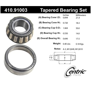 Centric Premium™ Front Passenger Side Outer Wheel Bearing and Race Set for Chevrolet C10 - 410.91003