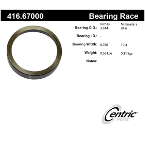 Centric Premium™ Rear Inner Wheel Bearing Race for Plymouth - 416.67000
