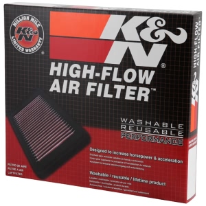 K&N 33 Series Panel Red Air Filter （11.375" L x 9.625" W x 1" H) for Nissan - 33-2286