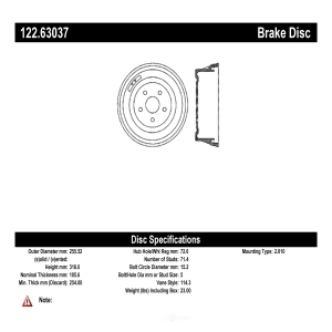 Centric Premium™ Brake Drum for American Motors - 122.63037