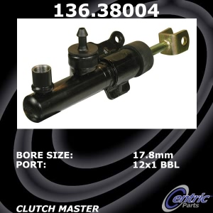Centric Premium Clutch Master Cylinder for Saab - 136.38004